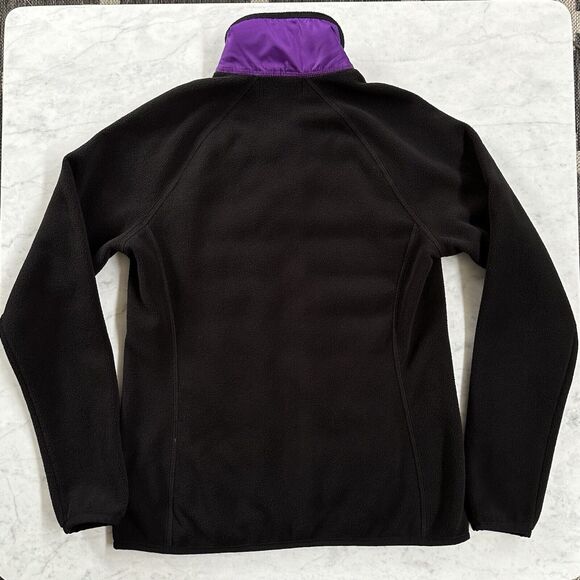 LRL Ralph Lauren Active Women Small Black Fleece Purple Quilted Full Zip Jacket - Picture 4 of 12